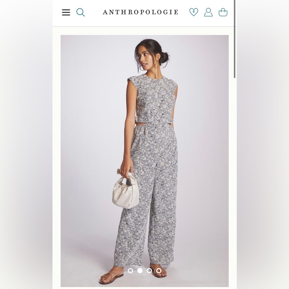 Used once Anthropologie Helena Embroidered Jumpsuit Size Small